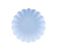 4 piatti di plastica a balze, 22 x 22 cm, azzurro, piatti riutilizzabili