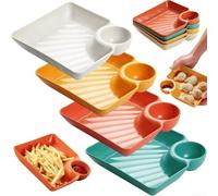 4 Piatti Salsa Sushi PP Caldo 4 Piatti Salsa Sushi PP Caldo 4 | Materiale PP per sicuro, al per calore, bordi arrotondati, per ideale per sushi e dumplings