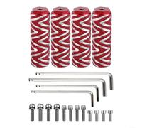 4 picchetti antiscivolo per bici in lega di alluminio, adatti per mountain bike, strada e bici da pista (rosso (foro piccolo))