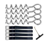 4 picchetti per tenda a forma di cavatappi per trampolino, a spirale, ancoraggi a terra, accessori per tende, facili da usare