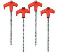 4 picchetti per tenda resistenti, ancoraggi a terra antiruggine da 9, 8 pollici, avvitabili con cacciavite a testa esagonale, adatti per tende da campeggio, escursionismo, picchetti per tenda da est