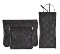 4 piccole trousse per trucchi, in pelle impermeabile, portatile, con chiusura a scatto, organizer per monete, carte, gioielli, rossetti, cosmetici, accessori, piccoli kit da viaggio, nero, moderno