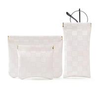 4 piccole trousse per trucchi, in pelle impermeabile, portatile, con chiusura a scatto, organizer per monete, carte, gioielli, rossetti, cosmetici, accessori, piccoli kit da viaggio, bianco, moderno