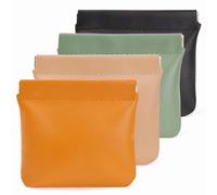 4 piccole trousse per trucchi, in pelle impermeabile, portatile, con chiusura a scatto, organizer per monete, carte, gioielli, rossetti, cosmetici, accessori, piccoli kit da viaggio, Multicolore 02,