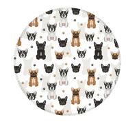 4 piccoli tappetini per mouse da gioco, simpatici bulldog_D francesi, base rotonda in gomma, tappetino da scrivania con bordi cuciti, tappetino per mouse per laptop, tastiera PC, tappetino per mouse