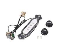 4 - Pickup per chitarra a corda, pickup per buco di risonanza con bobina in rame per chitarre folk ed elettriche, design wireless per esibizioni sul palco e prove con inst (GMB333 Colore Nero)