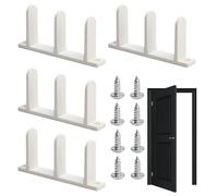 4-Piece Closet Floor Guide Set | Sliding Door Bottom Track Brackets With Screws | Wardrobe Cabinet Floor Rail Hardware | Home Furniture Support | Easy Installation Sliding Door Stabilizer Kit