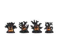 4-Piece Halloween Gothic Tree Light Set - Mini LED Battery-Powered Spooky