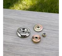 4-Piece Trimmer Head Adapter Kit Metal 8mm Hole(F) | 8mm locknut hole, 47mm upper plate, fits handheld mowers, robust metal build, per versatile gardening