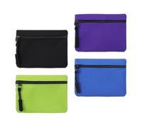 4 Pieces Mini Canvas Purse - Zippered Change Pouch | Compact Fabric Wallet Set, Lightweight Currency Organizer for Commuting Students Travelers Shopping, Key and Card Holder for Backpack or Ha