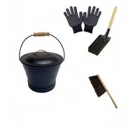 4 Pieces Set Pulizia Focolare senza Giunte Secchio Cenere con Coperchio Opaco