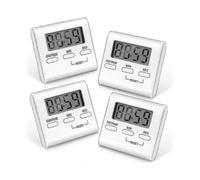 4 Pieces Timers, Kitchen Timer for Cooking, Digital Kitchen Cooking Timers, Egg Timer, Countdown Timer with Loud Alarm Big Digits And Back Stand for C