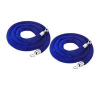 4 Piedi Blu Velluto Stanchion Corda,2pz Folla Controllo Barriera Corda,Argento