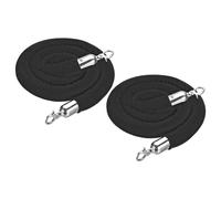 4 Piedi Nero Velvet Stanchion Corda,2pz Folla Controllo Barriera Corda,Argento