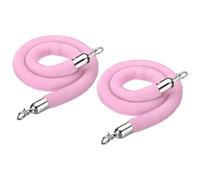 4 Piedi Rosa Velluto Stanchion Corda,2pz Folla Controllo Barriera Corda,Argento