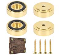 4 piedini in ottone da 3 cm con cuscinetti antiscivolo per tagliere, piedini antiscivolo dorati, gambe con piedini in gomma siliconica e kit di viti per mobili, sedie, armadietti elettronici