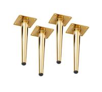 4 Piedini per Mobili, Ferramenta Fissaggi per mobili, Diritto Conico Piedi di Supporto per Mobili in Metallo Gamba del Divano Piedi del Gabinetto Gambe da Tavolo,d'oro