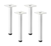 4 piedini per mobili SOTECH LIMA Altezza 200 mm, Ø 25 mm Regolabile in altezza 10 mm bianco opaco Piedini per vetrine Piedini per zoccoli Piedini per mobili