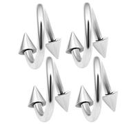 4 piercing a spirale in acciaio chirurgico, 1,6 mm, per labbro, helix twist tragus, in acciaio inox AAFW - a scelta e Acciaio inossidabile, colore: 4 pezzi (3/8 pollici 10 mm)., cod. spiral ST 1.6x81012 C4 L4 10mm
