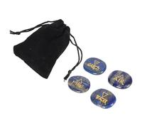 4 pietre elementali, leggere, completamente lucidate, ovali, versatili, terra, aria, fuoco, acqua per meditazione (oro blu)