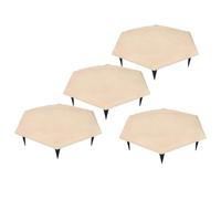 4 Pietre Miliari Esagonali da 17 Pollici per Esterni con Picchetti da Terra, Pietre Decorative per Passerelle per la Casa o il Giardino per Finitrici, Materiale in (Bianco crema)