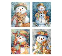 4 Piezas Diamond Painting Niños Navidad Diamond Painting Punto de Cruz Muñeco De Nieve Cuadro Diamantes Manualidades Niña, DIY 5D Rhinestones Bordado Lienzo Decoración del Hogar Regalos 70x85cm z329f