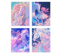 4 Piezas Diamond Painting Niños Princesa Diamond Painting Punto de Cruz Belleza Cuadro Diamantes Manualidades Niña, Diamantini Crystal Art DIY 5D Rhinestones Bordado Decoración del Hogar 70x85cm z830f