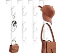 4 Piezas x 5 Ganci per Porta da Appendere, Ganci per Abiti per Porta e Armadio, Appendi Accappatoio Bagno, in Acciaio Inox, per Appendere Cappotti, Asciugamani, Borse, Accappatoi, Cappelli, Borse