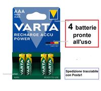 VAR R2U 4X1000 - Batteria NiMh, AAA (micro), 1000 mAh, confezione da 4