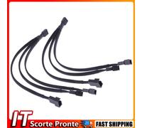 4 pin PWM Fan Cable 1 to 3 ways Splitter Black Sleeved Extension Cable