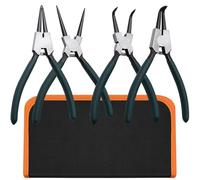 4 pinze per anelli a scatto da 17,8 cm con custodia, punte da 1,6 cm