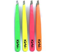 4 PINZETTA SOPRACCIGLIA ACCIAIO INOX PUNTA OBLIQUA PROFESSIONALE KIRBI SOLINGEN