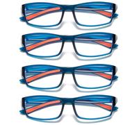 4 Pk Unisex da Uomo Blu Luce Blocco Occhiali da Lettura Nero Bianco Telaio