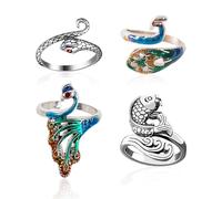 4 pneumatici all'uncinetto, per lavorare a maglia, per lavorare a maglia, per lavorare a maglia, anelli all'uncinetto, anelli regolabili, uncinetto a mano