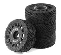 4 pneumatici in gomma RC 100 x 40 mm mozzo esagonale 17 mm RC parti di ricambio per auto RC 1/8 WRC KM Citroen C3 FS Rally RC (nero)