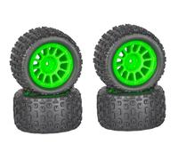 4 pneumatici in gomma RC da 74 x 40 mm, mozzo esagonale, 12 mm, parti di ricambio per auto RC ARRMA 1/18 Typhon GROM granito RC (verde)