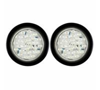 4 " Pollici Bianco 28 LED Rotondo Backup Camion Luce W/Occhiello & Wiring-Qty 2