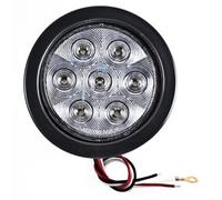 4 " Pollici Bianco 7 LED Rotondo Backup/Retromarcia Camion Luce W/Occhiello &