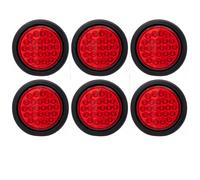 4 " Pollici Rosso 24 LED Rotondo Stop / Giro /Coda Camion Trailer Luce Kit