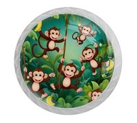 4 pomelli a banana a forma di scimmia con viti di 2 dimensioni, maniglie rotonde bianche per cassetti, armadi, porte, per cucina e cassettiera, armadio da bagno, ufficio