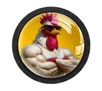 4 pomelli a forma di gallo con viti di 2 dimensioni, maniglie per cassetti da 35 mm, per cassettiere, cassetti e cucina, armadio da bagno, ufficio