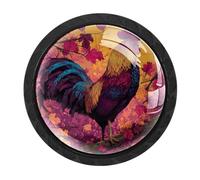 4 pomelli a forma di gallo con viti di 2 dimensioni, maniglie per cassetti da 35 mm, pomelli per comò, cassetti e cucina, armadio da bagno, ufficio