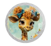 4 pomelli a forma di giraffa con viti di 2 dimensioni, 35 mm, rotondi, bianchi, per cassetti, armadi, porte, per cucina e cassettiera, ufficio, armadietto del bagno