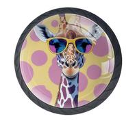 4 pomelli a forma di giraffa con viti di 2 dimensioni, maniglie rotonde nere per cassetti, armadi, porte, per cassettiere e cucina, armadio da bagno, ufficio