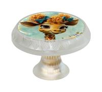 4 pomelli a forma di giraffa con viti di 2 dimensioni, maniglie trasparenti per cassetti, armadi, porte, per cassettiere e cucina, armadio da bagno, ufficio