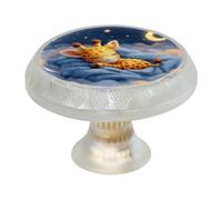 4 pomelli a forma di giraffa luna, con viti di 2 dimensioni, maniglie trasparenti per cassetti, armadi, porte, per cassettiere e cucina, armadio da bagno, ufficio