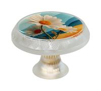 4 pomelli a forma di margherita per armadietti e cassetti, maniglie trasparenti per armadietti da cucina, pomelli rotondi per porte di mobili da 35 mm