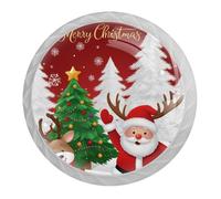 4 pomelli a forma di renna di Babbo Natale, con viti di 2 dimensioni, 35 mm, colore bianco, rotonde, per cassetti, armadi, porte, per cucina e cassettiera, armadio da bagno, ufficio