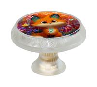 4 pomelli a forma di volpe con viti di 2 dimensioni, maniglie trasparenti per cassetti, armadi, porte, per cassettiere e cucina, armadio da bagno, ufficio