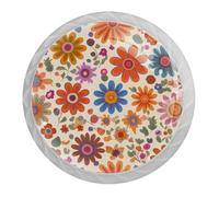 4 pomelli colorati a forma di calendula, pomelli rotondi bianchi da 35 mm, per cassetti e cassettiere, maniglie per porte e armadietti, maniglie per porte e maniglie, per decorare la casa, armadio